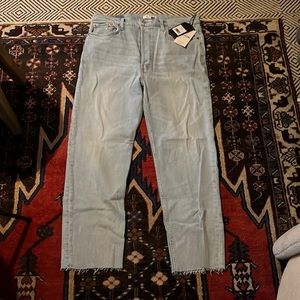 NWT RE/done 70s stovepipe light wash